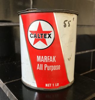 Caltex Marfak 1lb Pound Vintage Grease Tin