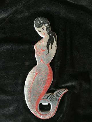 Vintage Barware Gemelli Mermaid Cast Alloy Bottle Cap Opener,  Made In Italy