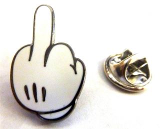 Mickey Mouse Hand Middle Finger Disney Fantasy Hat Jacket Tie Tack Lapel Pin