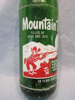 Mountain Mtn Dew Filled By Greg And Jack 1965 Glass Bottle Hillbilly By Pepsi