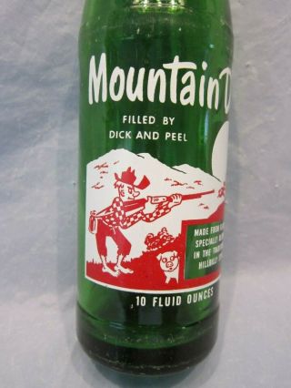 Mountain Mtn Dew Filled By Dick And Peel 1965 Glass Bottle Hillbilly By Pepsi