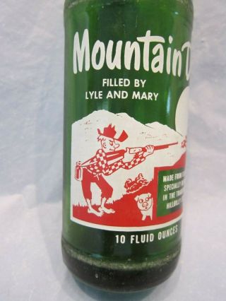 Mountain Mtn Dew Filled By Lyle And Mary 1965 Glass Bottle Hillbilly By Pepsi
