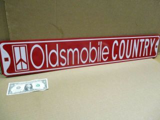 Oldsmobile Country - - - Olds Garage Sign - - Thick Heavy Tin - - 36 " Long X 6 " Tall