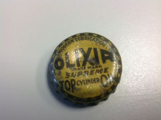 Vintage Olixir Supreme Top Cylinder Oil Bottle Cap Cork Modern Lubrication Rare?