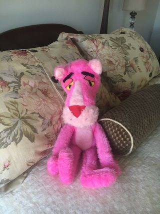 Vintage Pink Panther Plush Stuffed Animal Mirisch Geoffrey Mighty Star 1964