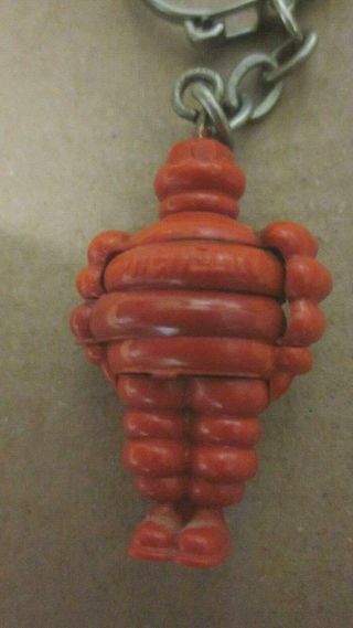Vintage Red Dexterity Puzzle Michelin Man Figure Bibendum Keychain Keyring