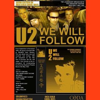 U2 - We Will Follow 1983 Boston Broadcast Inca Gold Vinyl Lp Ltd Rare Show
