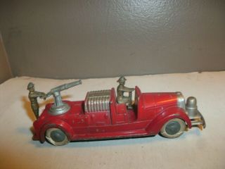 1930 ' s Tootsietoy 2 - Man Fire Engine Truck 4  Long. 2
