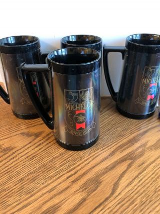 4 Michelob Vintage Thermo - Serv Insulated Plastic Beer Mug Stein