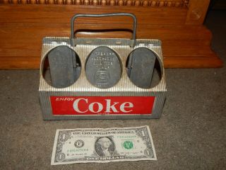 Vintage Antique Old Coca Cola Coke 1950s Aluminum Six Pack Bottle Carrier Holder
