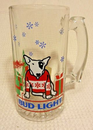 Vintage Bud Light Spuds Mackenzie 1987 Mug Glass 10 - 12 Oz.