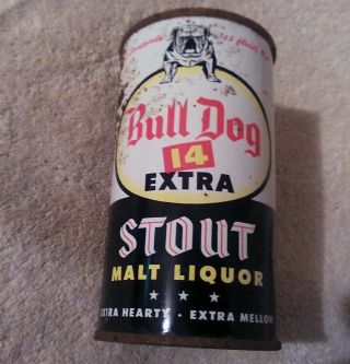 Bull Dog 14 Extra Stout Flat Top Beer Can