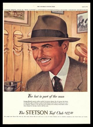 1949 Stetson Hats George Brent Men 