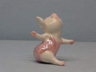 Retired Hagen Renaker Aerobic Pig Pink Outfit Sitting Up 3