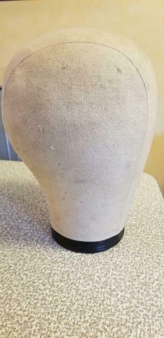 Vintage 1960 ' s Canvas Mannequin Head Hat Display Wig Stand Cloth Block Form 2