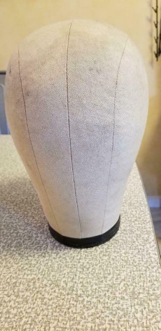 Vintage 1960 ' s Canvas Mannequin Head Hat Display Wig Stand Cloth Block Form 3