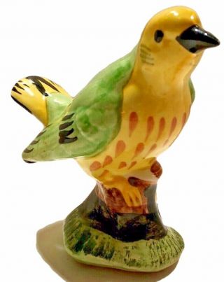 Vintage Stangl Ceramic Bird Figurine Figure Statue Yellow And Green Marked Vii