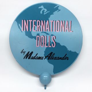 Madame Alexander International Dolls Wood Store Display Topper Advertising Sign
