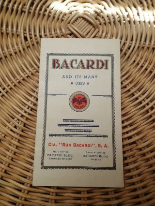 Bacardi And Its Many Uses Recipe Booklet - Printed In Cuba