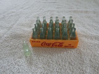 Vintage Miniature Coca - Cola Mini Bottles And Case 25 Bottles