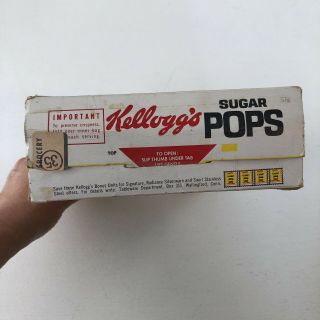 Vtg Kellogg ' s Sugar Pops 9 oz Cereal Box Pete Cowboy 7