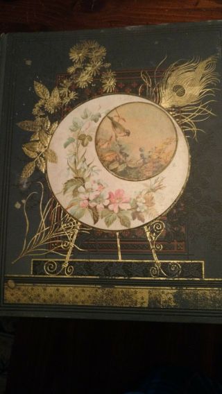 Vintage Victorian Era Scrap Book W/ Trade Cards And Victorian Cut Outs.