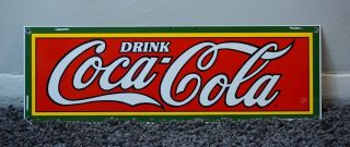 Vintage Coca - Cola Porcelain Sign Soda Pop Gas Gasoline Oil General Store Service