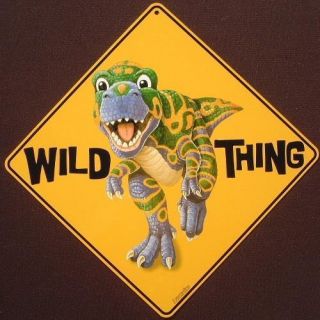 Dinosaur Wild Thing Crossing Sign 16 1/2 By 16 1/2 T - Rex Decor Animals