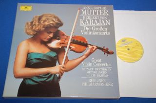 Mutter Karajan The Great Violin Concertos Dgg Late 80s Stereo 4lp Box