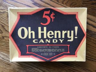 Vintage Oh Henry Candy Box 1950 