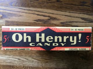 VIntage Oh Henry Candy Box 1950 ' s Williamson Candy Co. 5
