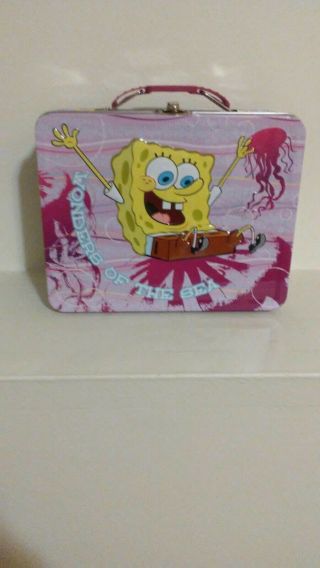 Spongebob Squarepants Large Carry All Tote Tin Lunchbox Style B,
