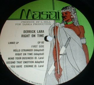 DERRICK LARA Right On Time LP 1982 MASAI U.  S.  1st Press RARE 4