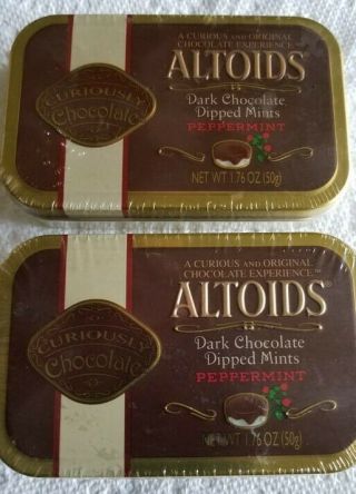 Altoids Dark Chocolate Dipped Mints (peppermint) In 2 Tins Rare