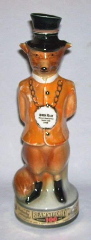 Jim Beam Vintage Porcelain " Queen Mary " Speciality Fox Bottle Club 1969