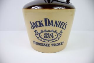 Vintage Jack Daniels Tennessee Whiskey Pottery Jug with Handle Crock Cork 2