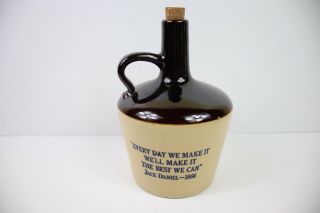 Vintage Jack Daniels Tennessee Whiskey Pottery Jug with Handle Crock Cork 4