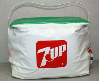 Vintage With Tag 7 Up Advertising Atlantic City Race Course Vinyl Cooler