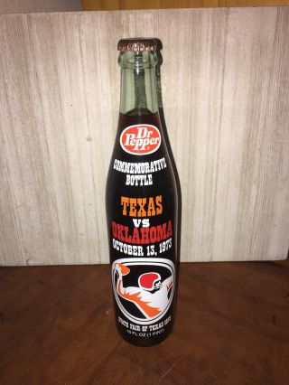 1973 Dr Pepper Texas / Ou Commemorative Bottle