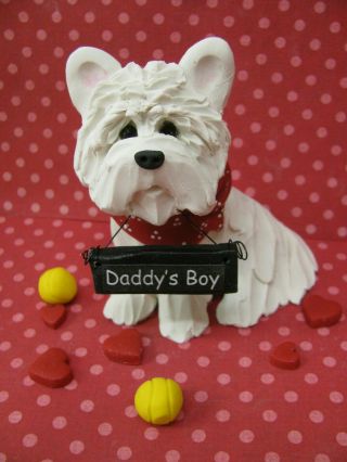 Handsculpted Westie West Highland White Terrier " Daddy 