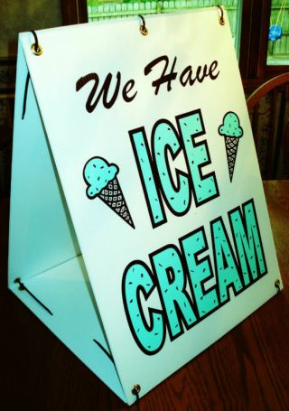 We Have Ice Cream 2 - Sided Sandwich Board Sign Kit