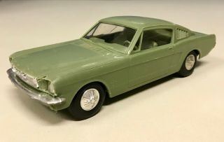 Vintage 1965 Ford Mustang Fastback Olive Green Processed Plastic Toy Car 3
