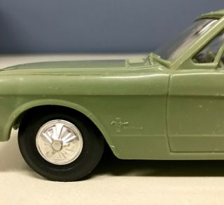 Vintage 1965 Ford Mustang Fastback Olive Green Processed Plastic Toy Car 5