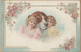 Victorian Trade Card - French Market Coffee - Orleans,  La - Twin Girls - St Bernard