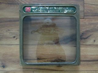 Vintage Nabisco Advertising National Biscuit Co Display Glass Top Tin Box Cover
