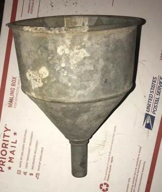 Vintage Galvanized Metal Funnel,  Gas Oil,  Steampunk Lamp Shape