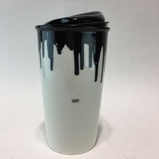 Starbucks Black/White Ceramic Logo Travel Mug Tumbler and Lid Band Of Outsiders 3