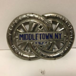 Vintage Metal York Middletown Gas And Oll Sign License Plate Topper