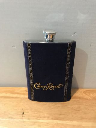 Crown Royal Canadian Whisky Pocket Flask; Stainless 6 Oz;