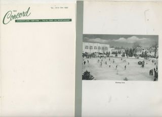 Menu For The Concord Hotel Kiamesha Lake,  York W/ 3 Letter Heads 1951
